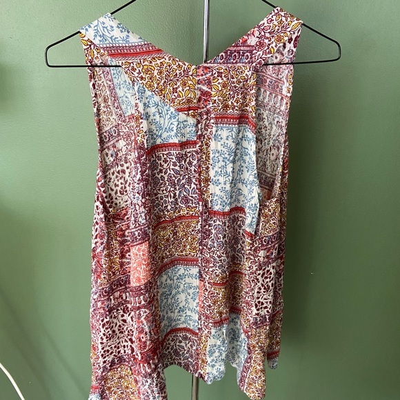 ANTHROPOLOGIE SOPHIE RUE ORANGE MULTICOLOR BOHO Paisley Tank TOP Tunic MEDIUM - Picture 3 of 5